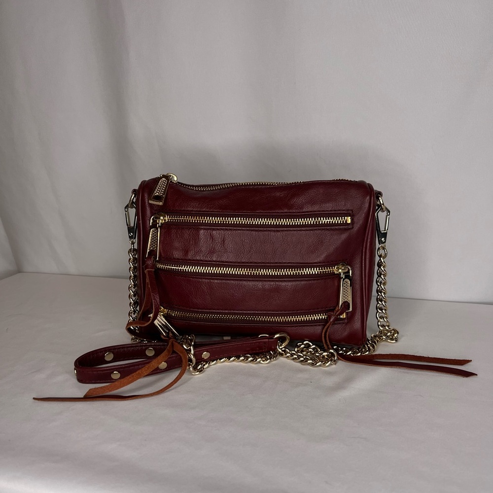 Rebecca Minkoff Mini 5 cross body in maroon/cranberry